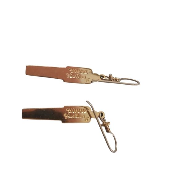 Vintage 80's Laurel Burch Artistic Earrings with Black and Pink Homme Man Signed - Picture 9 of 13